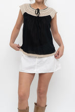 Load image into Gallery viewer, Vintage x LUCKY BRAND Black, Beige Cotton Top (XS, S)