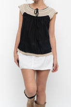 Load image into Gallery viewer, Vintage x LUCKY BRAND Black, Beige Cotton Top (XS, S)
