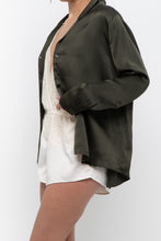 Load image into Gallery viewer, Vintage x JIGSAW Dark Green Silk Blouse (XS-M)