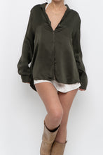Load image into Gallery viewer, Vintage x JIGSAW Dark Green Silk Blouse (XS-M)