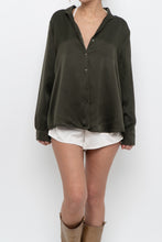 Load image into Gallery viewer, Vintage x JIGSAW Dark Green Silk Blouse (XS-M)