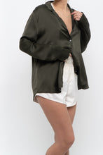 Load image into Gallery viewer, Vintage x JIGSAW Dark Green Silk Blouse (XS-M)