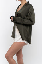 Load image into Gallery viewer, Vintage x JIGSAW Dark Green Silk Blouse (XS-M)