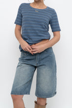 Load image into Gallery viewer, Vintage x NORTHERN REFLECTIONS Blue Striped Cotton Tee (M)