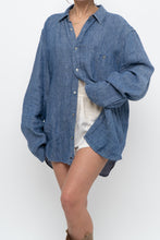 Load image into Gallery viewer, 7 FOR ALL MANKIND x Heathered Blue Linen Oversized Buttonup (M-XL)