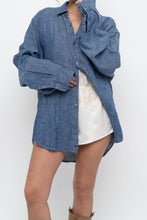 Load image into Gallery viewer, 7 FOR ALL MANKIND x Heathered Blue Linen Oversized Buttonup (M-XL)