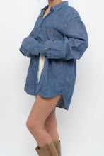 Load image into Gallery viewer, 7 FOR ALL MANKIND x Heathered Blue Linen Oversized Buttonup (M-XL)