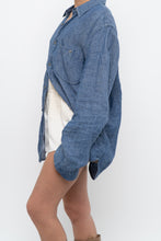 Load image into Gallery viewer, 7 FOR ALL MANKIND x Heathered Blue Linen Oversized Buttonup (M-XL)