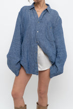 Load image into Gallery viewer, 7 FOR ALL MANKIND x Heathered Blue Linen Oversized Buttonup (M-XL)