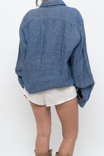 Load image into Gallery viewer, 7 FOR ALL MANKIND x Heathered Blue Linen Oversized Buttonup (M-XL)