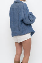 Load image into Gallery viewer, 7 FOR ALL MANKIND x Heathered Blue Linen Oversized Buttonup (M-XL)