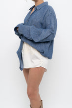 Load image into Gallery viewer, 7 FOR ALL MANKIND x Heathered Blue Linen Oversized Buttonup (M-XL)