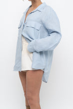 Load image into Gallery viewer, BABATON x Light Blue Oversized Linen Buttonup (S-XL)