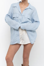 Load image into Gallery viewer, BABATON x Light Blue Oversized Linen Buttonup (S-XL)