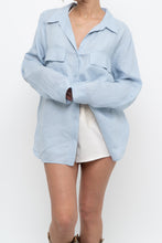 Load image into Gallery viewer, BABATON x Light Blue Oversized Linen Buttonup (S-XL)