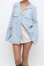 Load image into Gallery viewer, BABATON x Light Blue Oversized Linen Buttonup (S-XL)