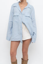 Load image into Gallery viewer, BABATON x Light Blue Oversized Linen Buttonup (S-XL)