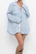 Load image into Gallery viewer, BABATON x Light Blue Oversized Linen Buttonup (S-XL)