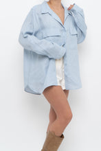 Load image into Gallery viewer, BABATON x Light Blue Oversized Linen Buttonup (S-XL)