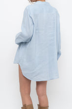 Load image into Gallery viewer, BABATON x Light Blue Oversized Linen Buttonup (S-XL)