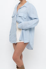 Load image into Gallery viewer, BABATON x Light Blue Oversized Linen Buttonup (S-XL)