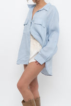 Load image into Gallery viewer, BABATON x Light Blue Oversized Linen Buttonup (S-XL)