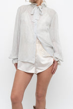 Load image into Gallery viewer, Vintage x Made in Hong Kong x OSCAR DE LA RENTA Silk Ruffle Blouse (XS-M)