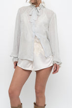 Load image into Gallery viewer, Vintage x Made in Hong Kong x OSCAR DE LA RENTA Silk Ruffle Blouse (XS-M)