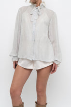 Load image into Gallery viewer, Vintage x Made in Hong Kong x OSCAR DE LA RENTA Silk Ruffle Blouse (XS-M)