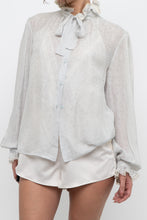 Load image into Gallery viewer, Vintage x Made in Hong Kong x OSCAR DE LA RENTA Silk Ruffle Blouse (XS-M)