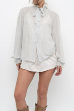 Load image into Gallery viewer, Vintage x Made in Hong Kong x OSCAR DE LA RENTA Silk Ruffle Blouse (XS-M)