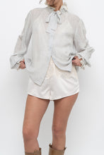 Load image into Gallery viewer, Vintage x Made in Hong Kong x OSCAR DE LA RENTA Silk Ruffle Blouse (XS-M)