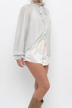 Load image into Gallery viewer, Vintage x Made in Hong Kong x OSCAR DE LA RENTA Silk Ruffle Blouse (XS-M)