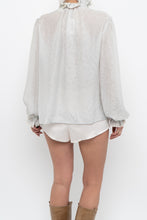 Load image into Gallery viewer, Vintage x Made in Hong Kong x OSCAR DE LA RENTA Silk Ruffle Blouse (XS-M)