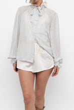 Load image into Gallery viewer, Vintage x Made in Hong Kong x OSCAR DE LA RENTA Silk Ruffle Blouse (XS-M)