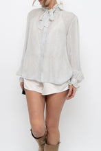 Load image into Gallery viewer, Vintage x Made in Hong Kong x OSCAR DE LA RENTA Silk Ruffle Blouse (XS-M)