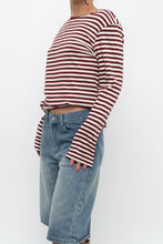Load image into Gallery viewer, Vintage x Red, White Striped Cotton Long Sleeve (XS-L)