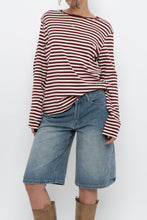 Load image into Gallery viewer, Vintage x Red, White Striped Cotton Long Sleeve (XS-L)