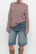 Load image into Gallery viewer, Vintage x Red, White Striped Cotton Long Sleeve (XS-L)