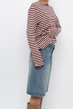 Load image into Gallery viewer, Vintage x Red, White Striped Cotton Long Sleeve (XS-L)