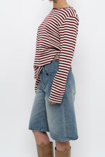 Load image into Gallery viewer, Vintage x Red, White Striped Cotton Long Sleeve (XS-L)