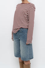 Load image into Gallery viewer, Vintage x Red, White Striped Cotton Long Sleeve (XS-L)