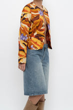 Load image into Gallery viewer, Vintage x HARVE BERNARD Orange Floral Raw Silk Blazer (XS-M)