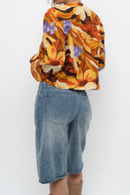 Load image into Gallery viewer, Vintage x HARVE BERNARD Orange Floral Raw Silk Blazer (XS-M)