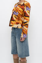 Load image into Gallery viewer, Vintage x HARVE BERNARD Orange Floral Raw Silk Blazer (XS-M)