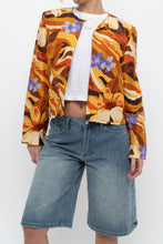 Load image into Gallery viewer, Vintage x HARVE BERNARD Orange Floral Raw Silk Blazer (XS-M)