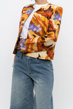 Load image into Gallery viewer, Vintage x HARVE BERNARD Orange Floral Raw Silk Blazer (XS-M)