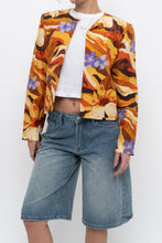 Load image into Gallery viewer, Vintage x HARVE BERNARD Orange Floral Raw Silk Blazer (XS-M)