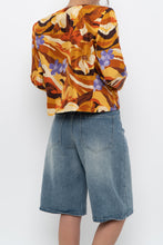 Load image into Gallery viewer, Vintage x HARVE BERNARD Orange Floral Raw Silk Blazer (XS-M)
