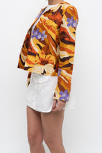 Load image into Gallery viewer, Vintage x HARVE BERNARD Orange Floral Raw Silk Blazer (XS-M)